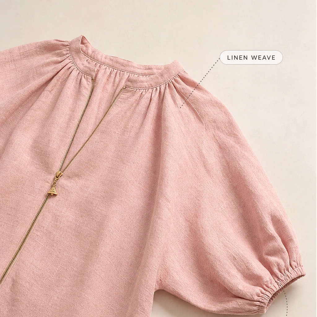 Drape-Soft 2-Piece Set with Gold Zip & Wide-Leg Pants + 50% OFF