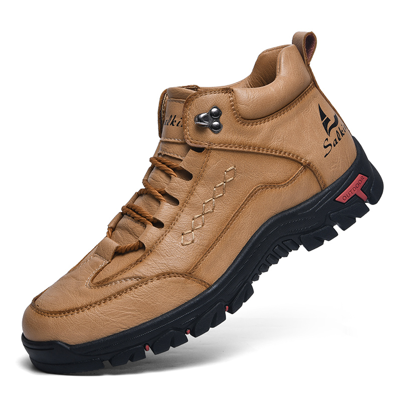 TEORLAND: Men’s Waterproof Outdoor Work Shoes with Anti-Collision Toe, Goodyear Welt, and Stain-Resistant Leather