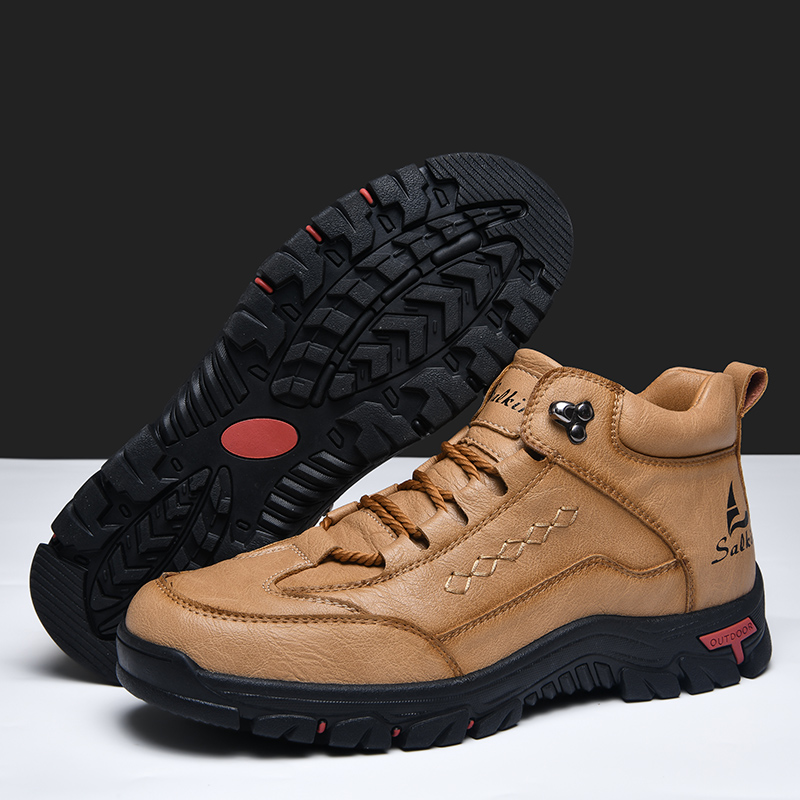 TEORLAND: Men’s Waterproof Outdoor Work Shoes with Anti-Collision Toe, Goodyear Welt, and Stain-Resistant Leather