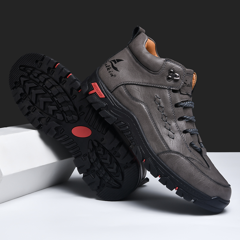 TEORLAND: Men’s Waterproof Outdoor Work Shoes with Anti-Collision Toe, Goodyear Welt, and Stain-Resistant Leather