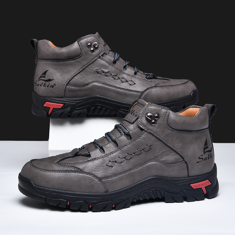 TEORLAND: Men’s Waterproof Outdoor Work Shoes with Anti-Collision Toe, Goodyear Welt, and Stain-Resistant Leather