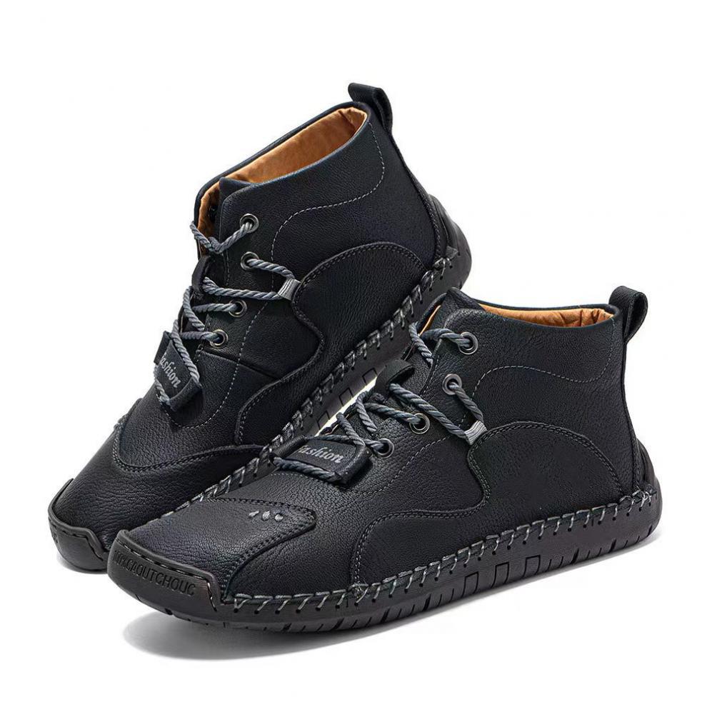 Mens Casual Shoes Summer Breathable Sneakers Loafers Walking Shoes Hand Made Lace-Up Leather Dress Flats Shoes for Driving Business Working Office