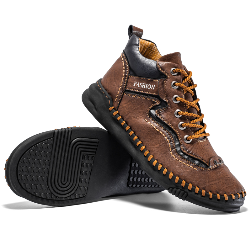 Men's Orthopedic Safety Work Shoes - Safety Toe ; Welding / cutting sparks proof ; Ankle Protection ;  Waterproof ; Shock Absorption ; Non-Slip ; Durable for 5 years
