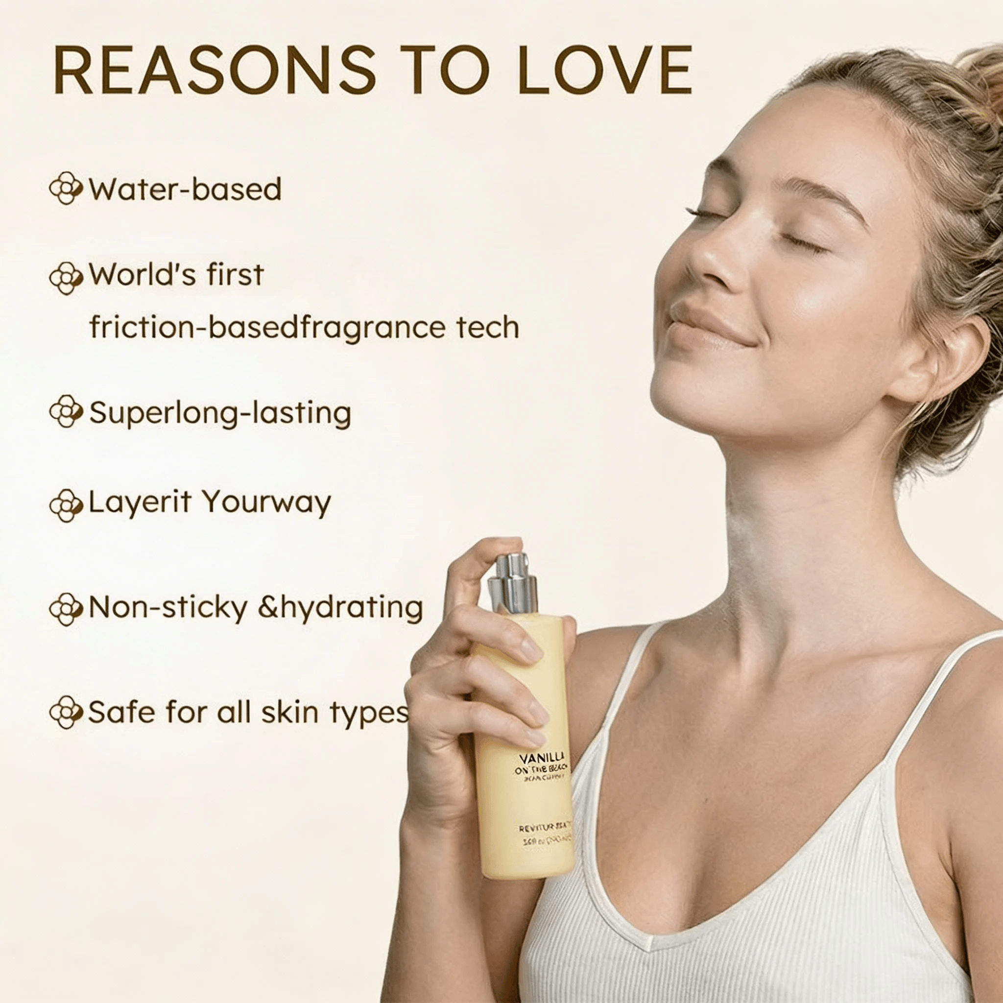 🎁💕49% OFF - Vanilla on the Beach Hair & Body Mist for Women