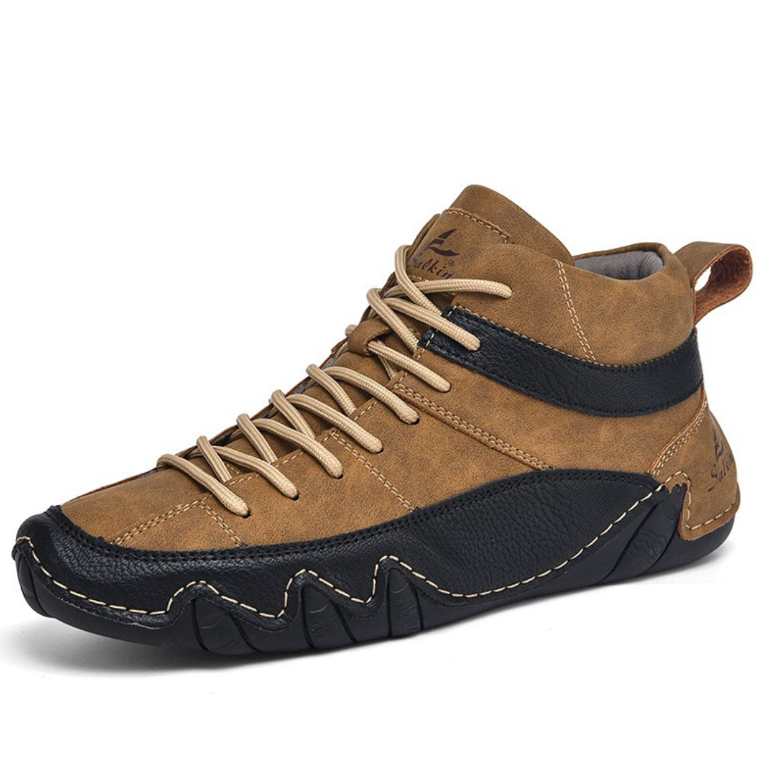 GRW Men Orthopedic Barefoot Boots Water-resistant Suede Leather Winter Ankle Non-slip Walking