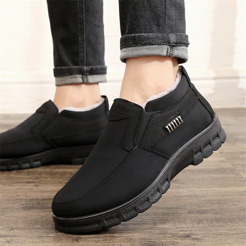 MEN'S COMFORTABLE SLIP-ON FLEECE WARM CASUAL COTTON SHOES