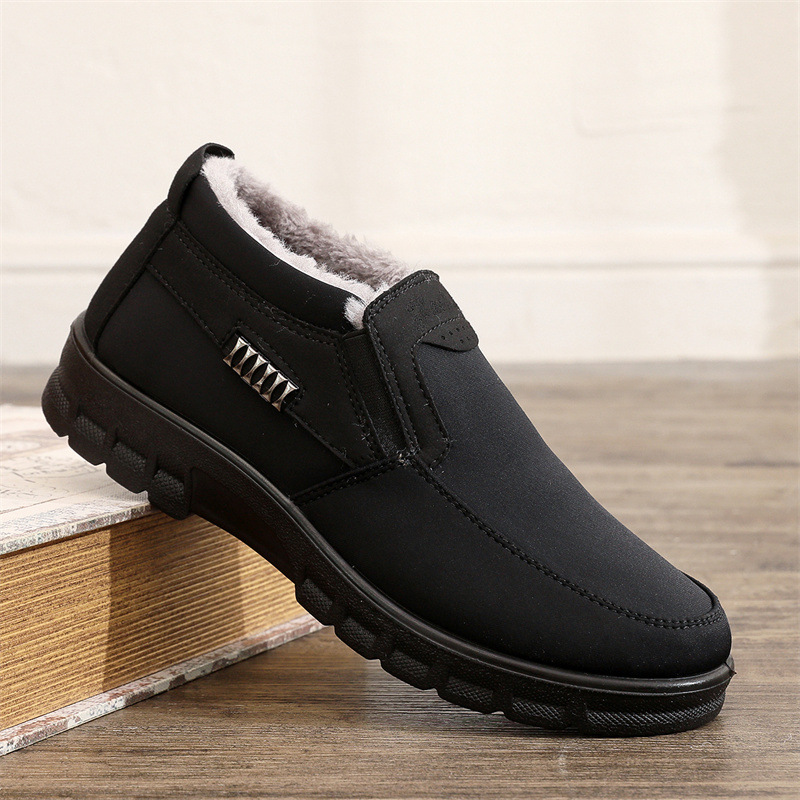 MEN'S COMFORTABLE SLIP-ON FLEECE WARM CASUAL COTTON SHOES