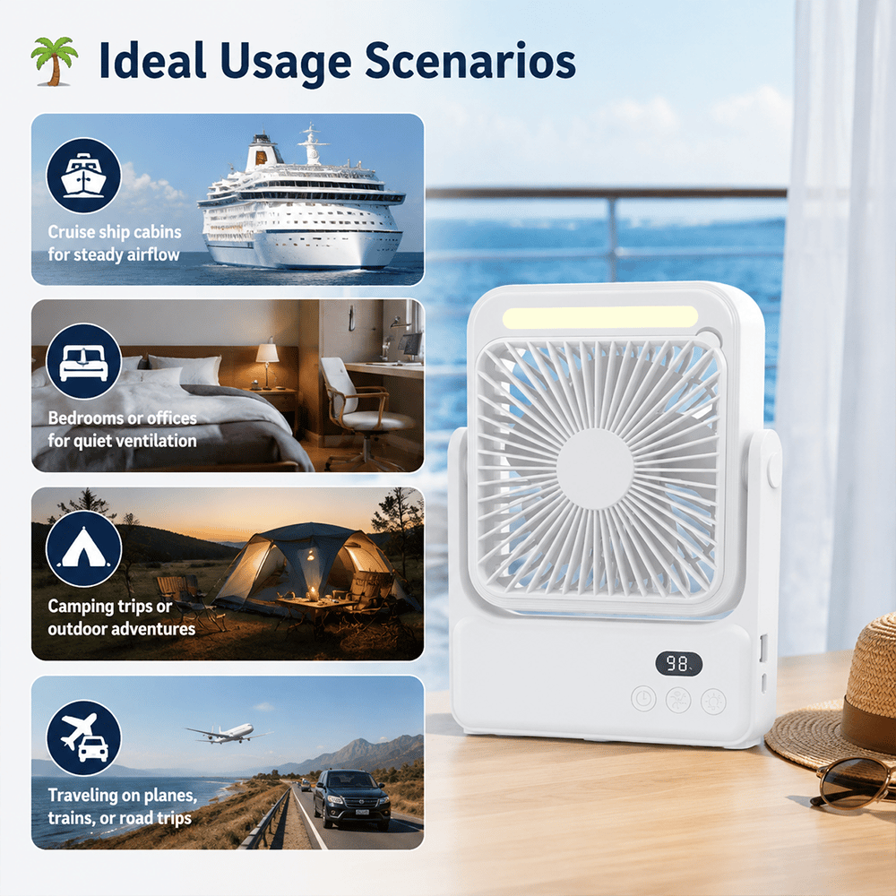 💫Magnetic Cruise Approved Fan with Night Light