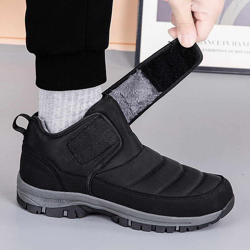 Men’s Puffer Snow Boots – Fur-Lined, Arch Support, Windproof, Waterproof & Non-Slip