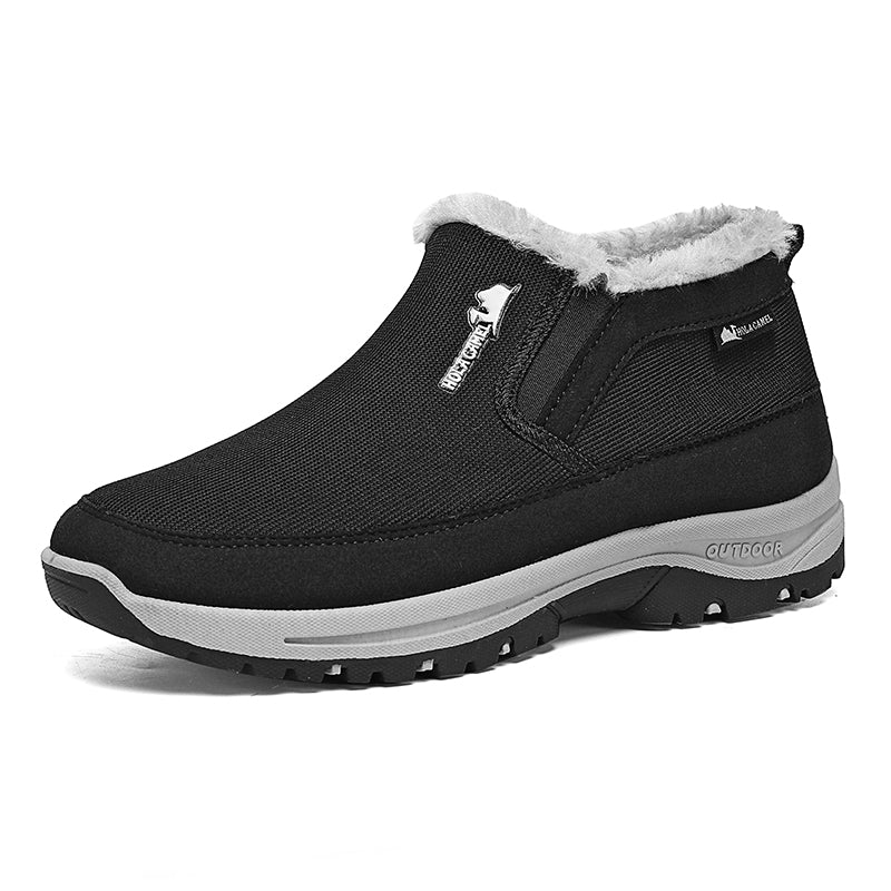 (⏰ Almost Gone!!!) Men's Outdoor Slip-on Warm Hiking Boots - Waterproof, Slip-resistant, Puncture-resistant - Arch Support, Wide Toe - Suitable for Everyday Wear and Outdoor Adventures