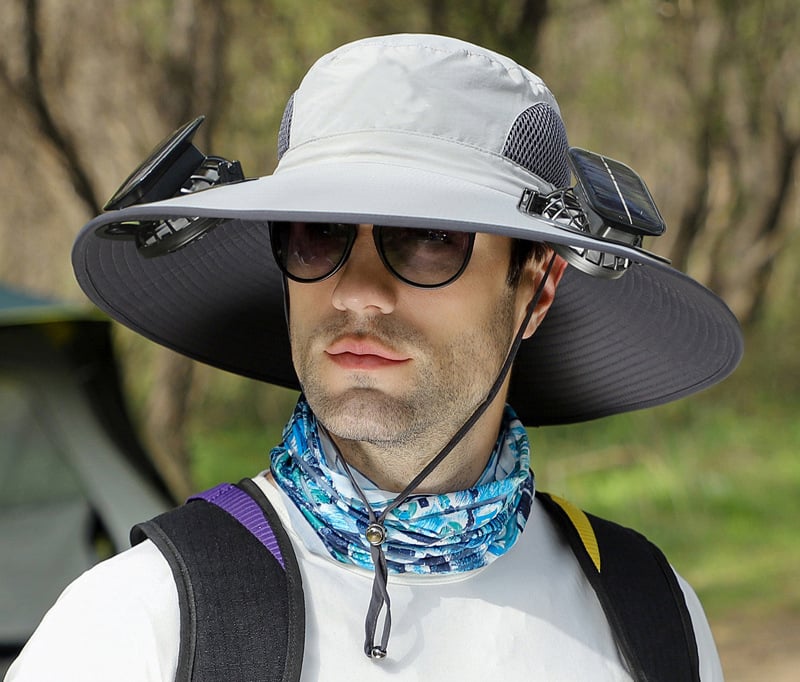 🔥EARLY SUMMER SALE 49% OFF⚡- Outdoor Wide Brim Sun Hat With Solar Fan