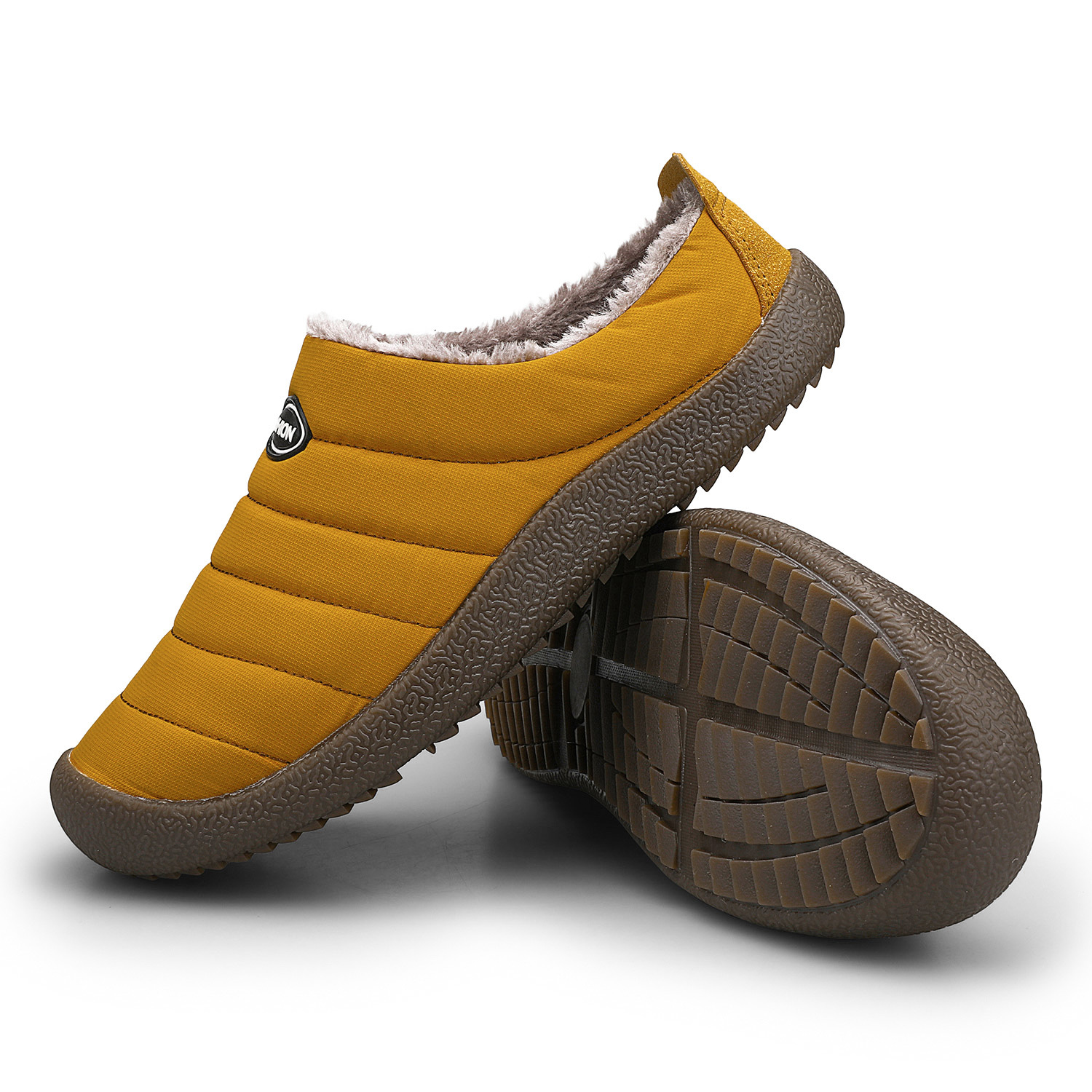 Men's Winter Water-resistant Fur-lined Flat Othopedic Slippers