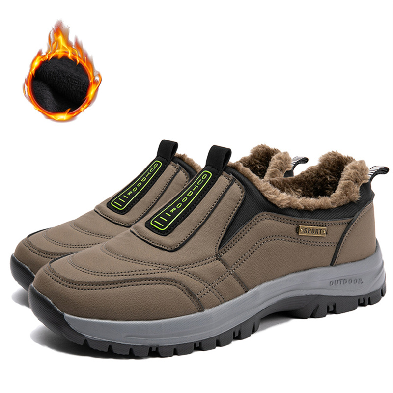 ⏰Limited Time 60% OFF🛒 Men's Orthopedic Slip-On Winter Walking Shoes - Fleece-Lined, Waterproof & Anti-Slip Rubber Sole