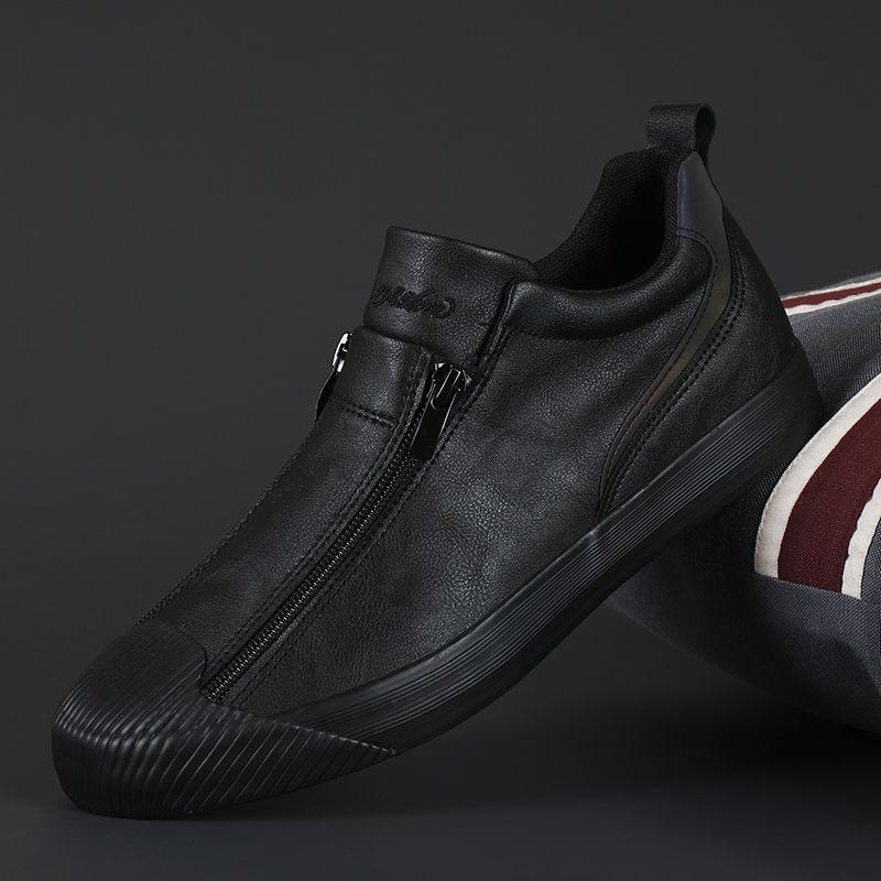  2026 Bestseller Men's Zipper Leather Flats