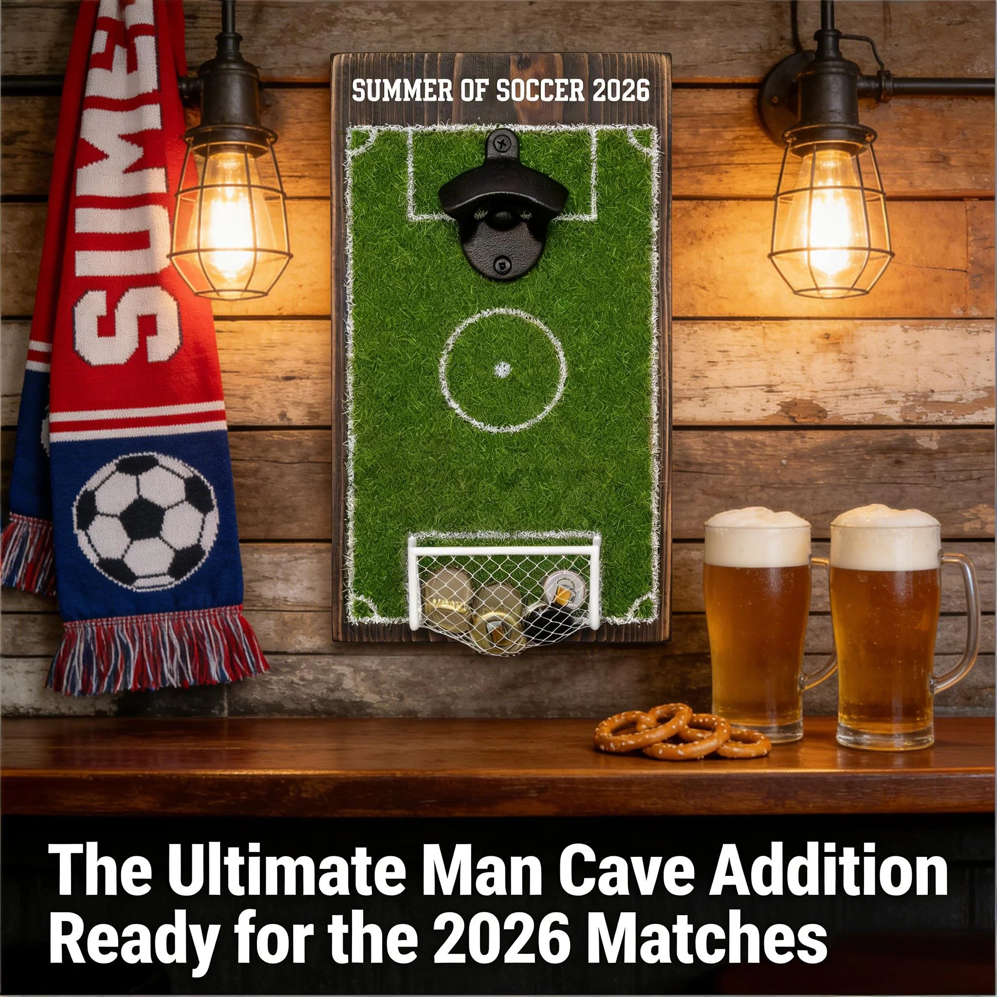 ⚽ Soccer Field Bottle Opener Wall Decor