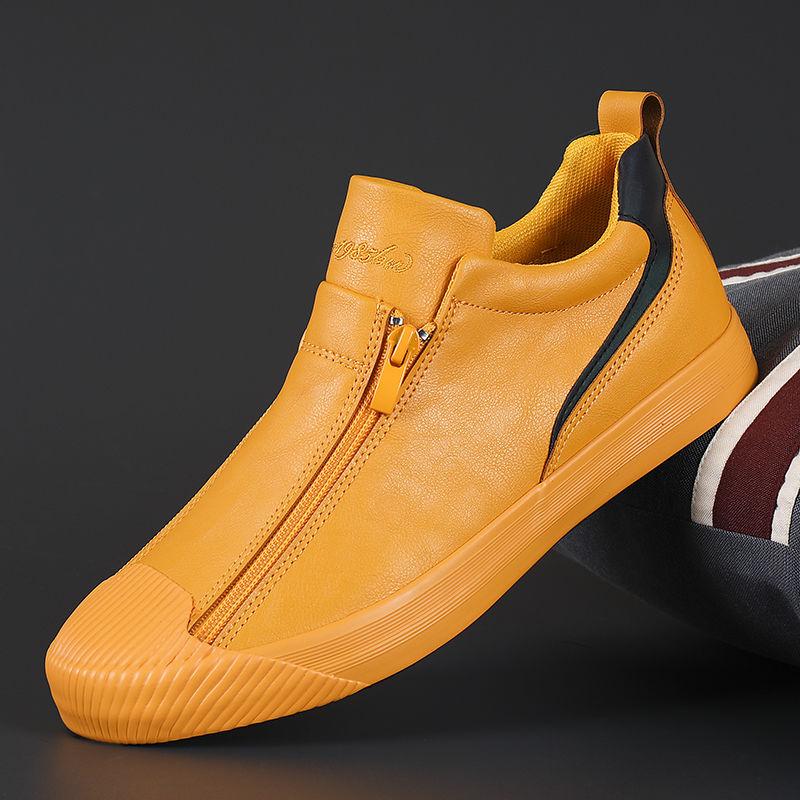  2026 Bestseller Men's Zipper Leather Flats