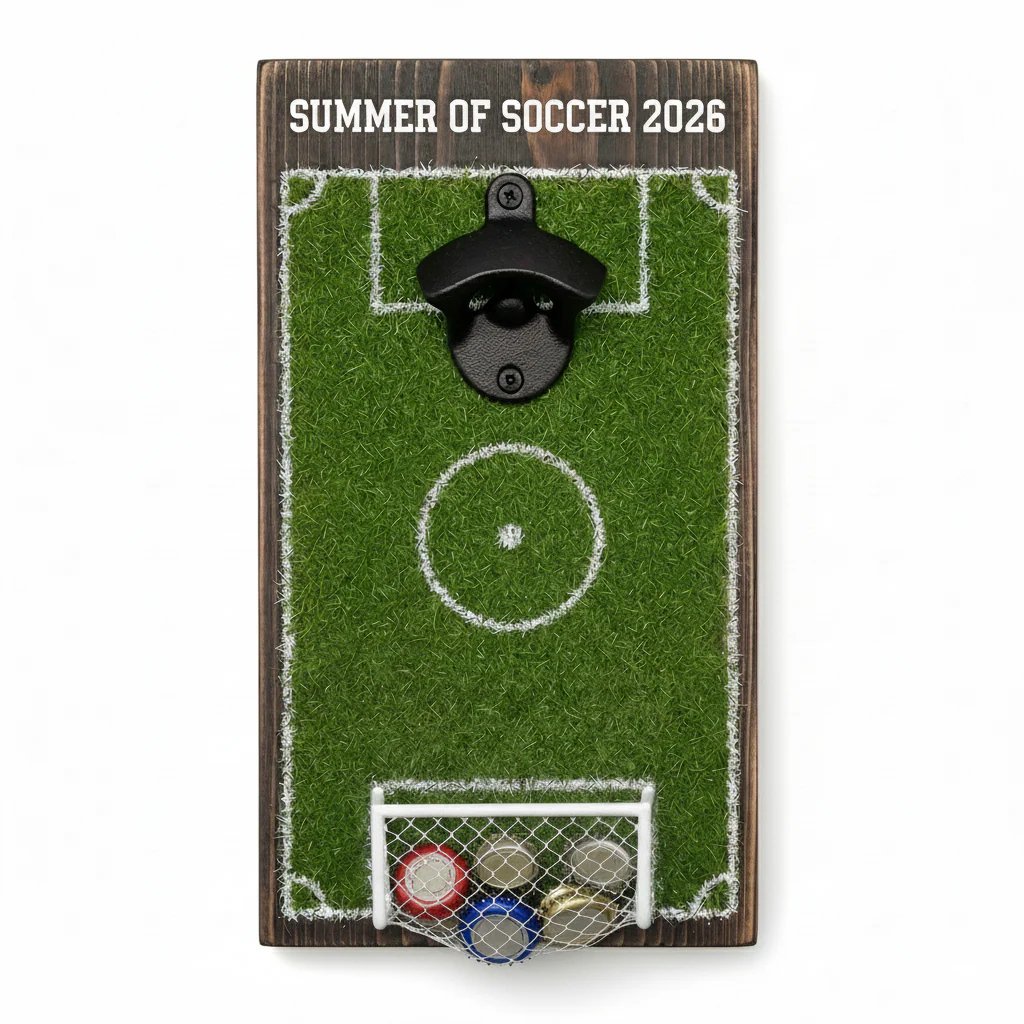 ⚽ Soccer Field Bottle Opener Wall Decor