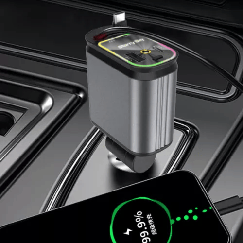 120W 4-in-1 Car Phone Charger with Starlight