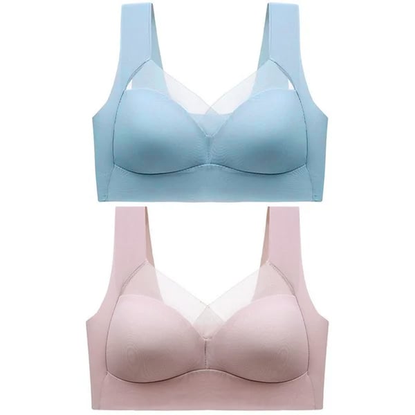 🔥Last Day Buy 1 Get 2 Free(Add 3 To The Cart)🔥-🔥Seamless Wireless Bras for Women Mesh Comfortable Padded Back Smoothing Bra