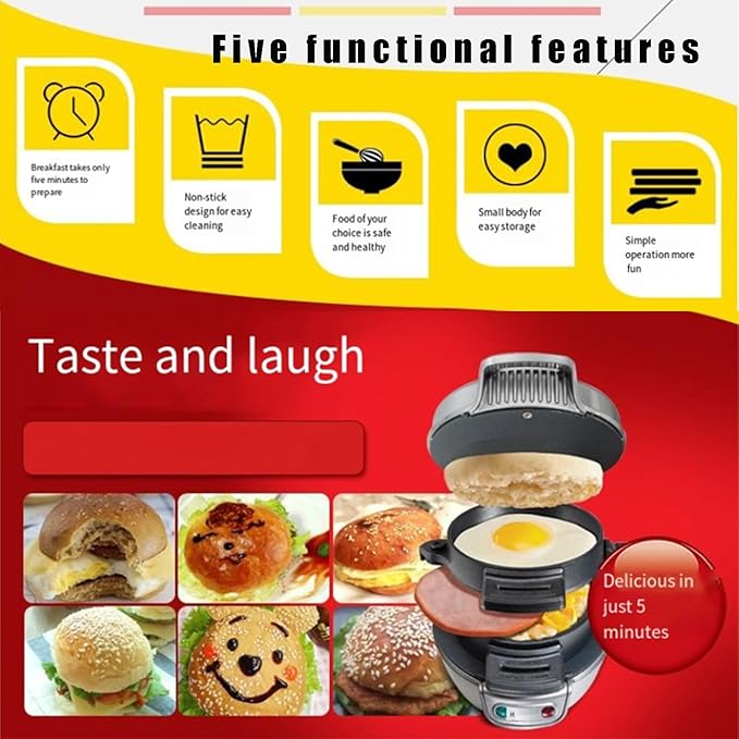 2024 New Multi-function Hamburger Machine Fried Egg Steak Machine Sandwich Breakfast Machine