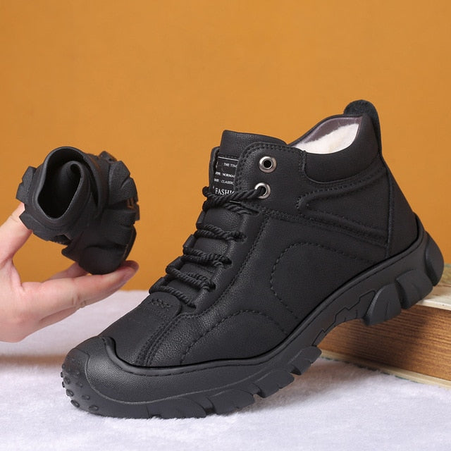 Men Orthopedic Snow Boots Plush Outdoor Ankle Winter Shoes