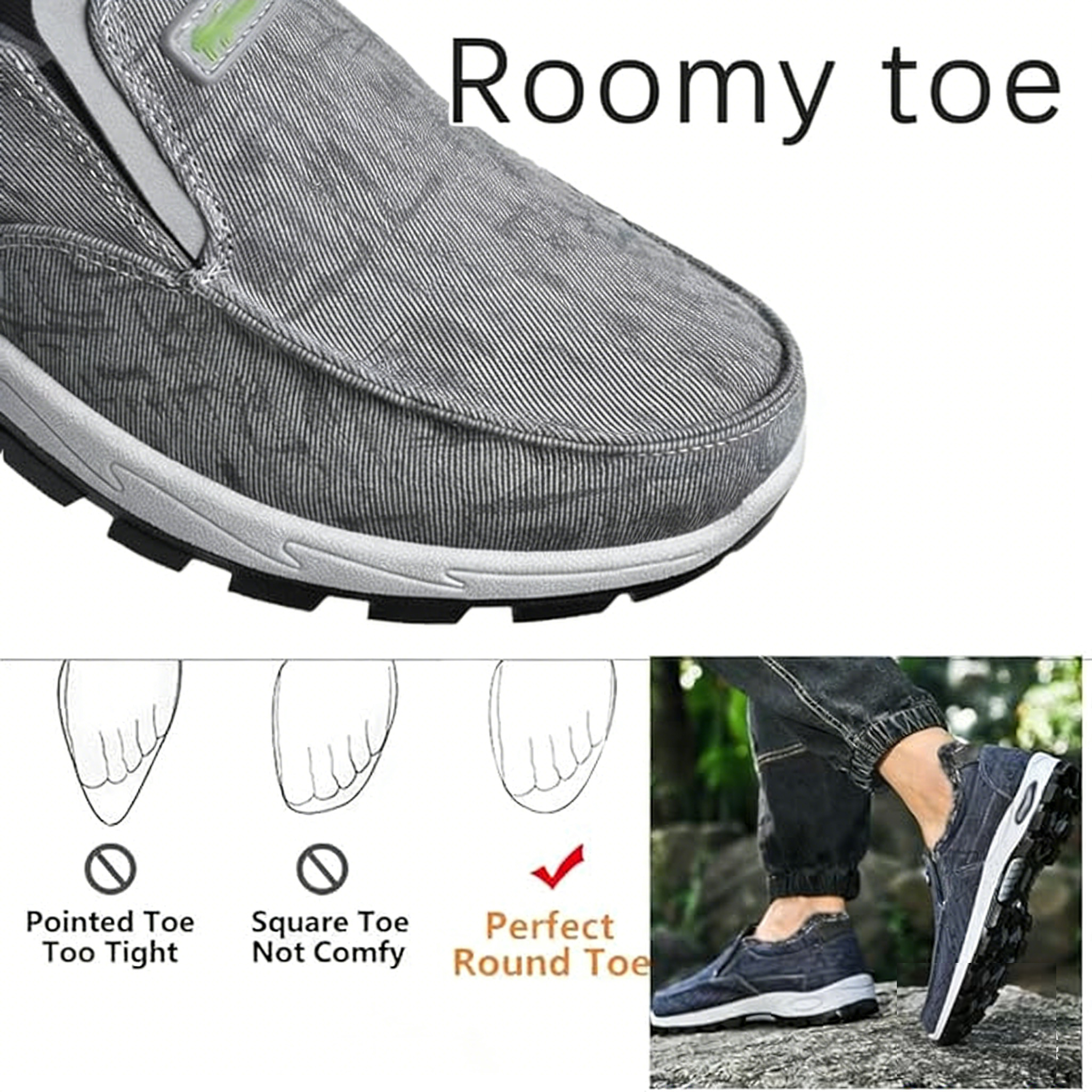 Men’s Comfortable Height-Increasing Orthopedic Walking Shoes, Lightweight and Breathable