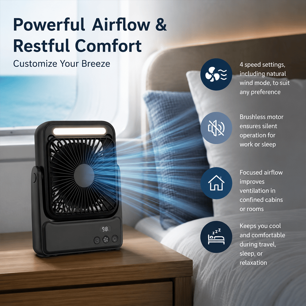 💫Magnetic Cruise Approved Fan with Night Light