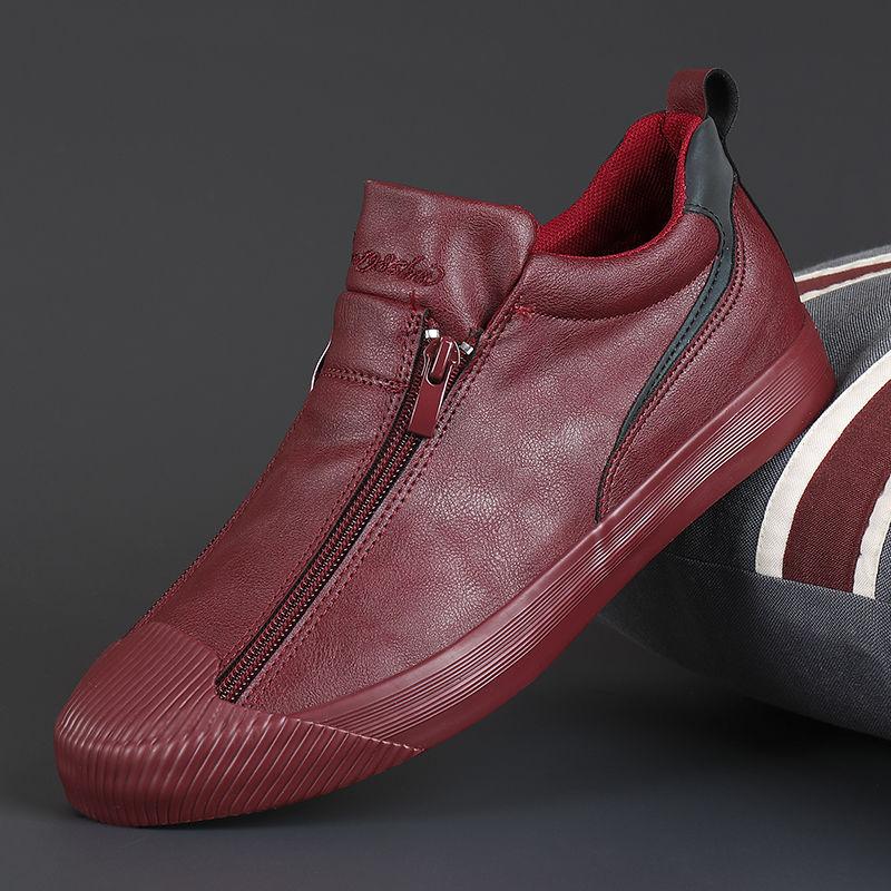  2026 Bestseller Men's Zipper Leather Flats