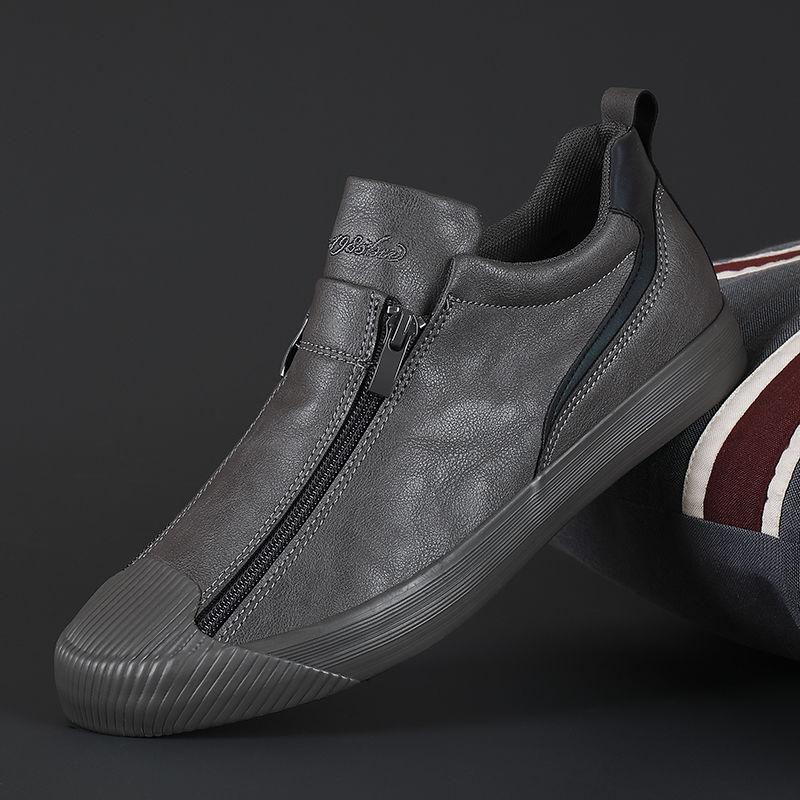  2026 Bestseller Men's Zipper Leather Flats