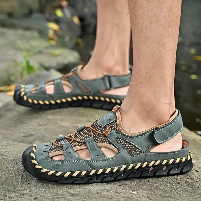 Early Summer Kickoff -50% OFF🎁 Closed-Toe Orthopedic Slip-on Shoes, Outdoor Leather Sandals