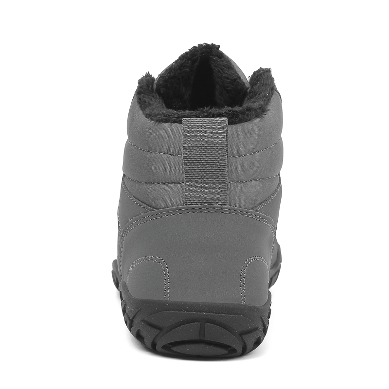 Men's Elastic-Lace Winter Barefoot Shoes – Extra Wide Toe Box, Warm Fleece Lining, Orthopedic Support, Waterproof & Lightweight, Anti-Slip Sole