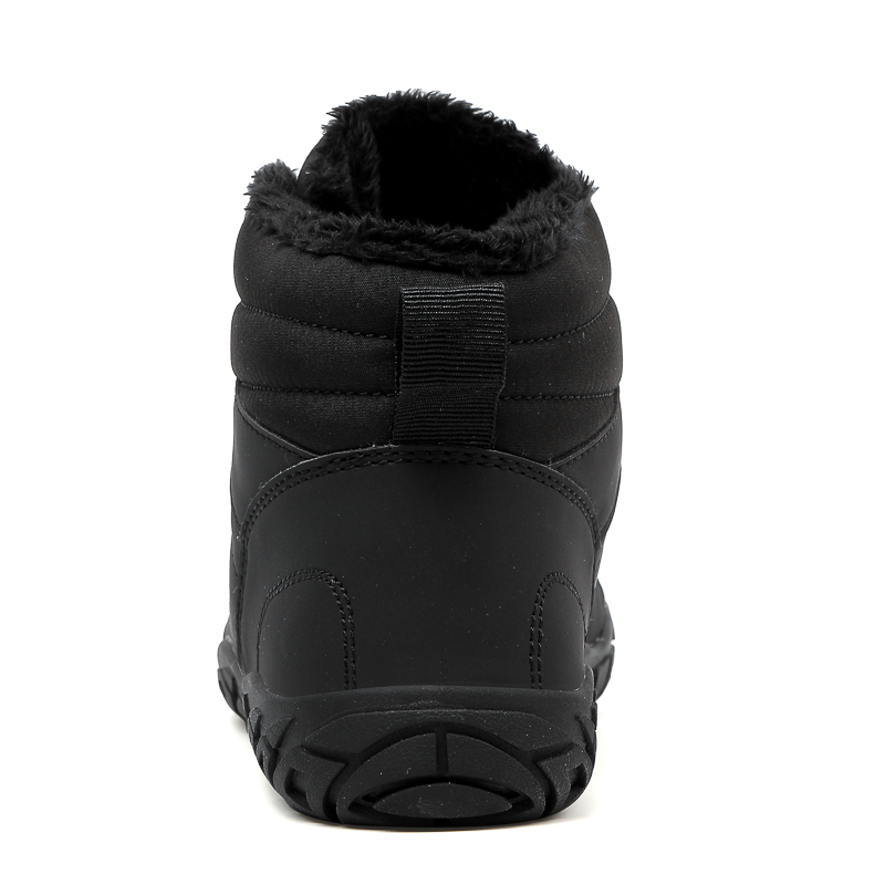 Men's Elastic-Lace Winter Barefoot Shoes – Extra Wide Toe Box, Warm Fleece Lining, Orthopedic Support, Waterproof & Lightweight, Anti-Slip Sole
