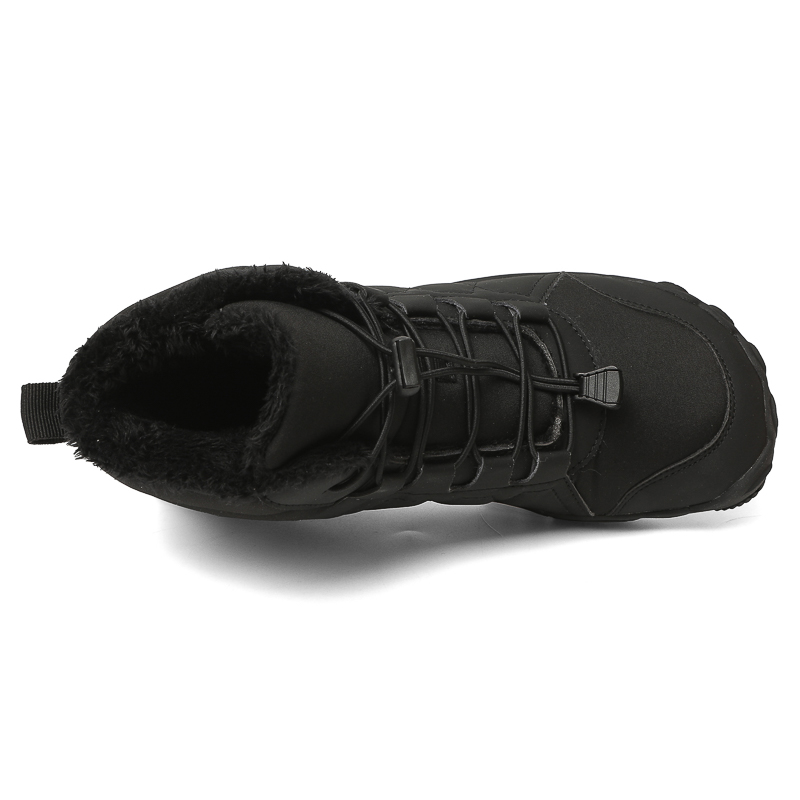 Men's Elastic-Lace Winter Barefoot Shoes – Extra Wide Toe Box, Warm Fleece Lining, Orthopedic Support, Waterproof & Lightweight, Anti-Slip Sole