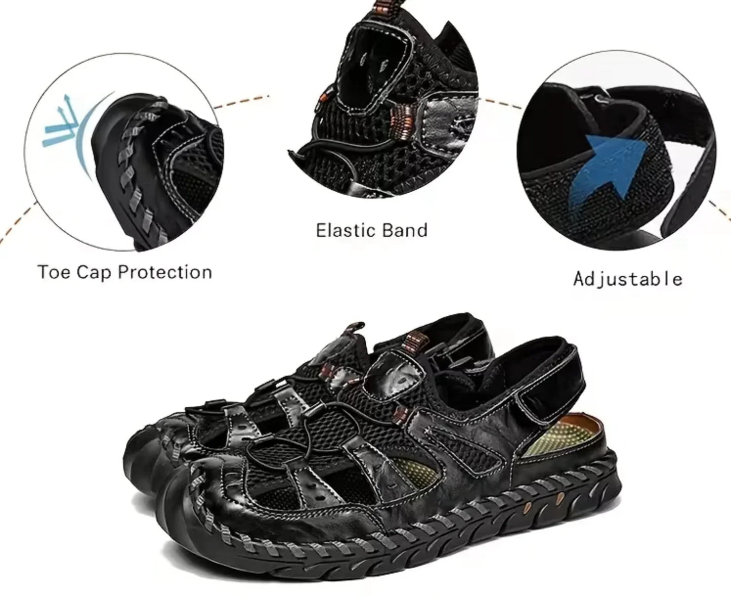 Early Summer Kickoff -50% OFF🎁 Closed-Toe Orthopedic Slip-on Shoes, Outdoor Leather Sandals