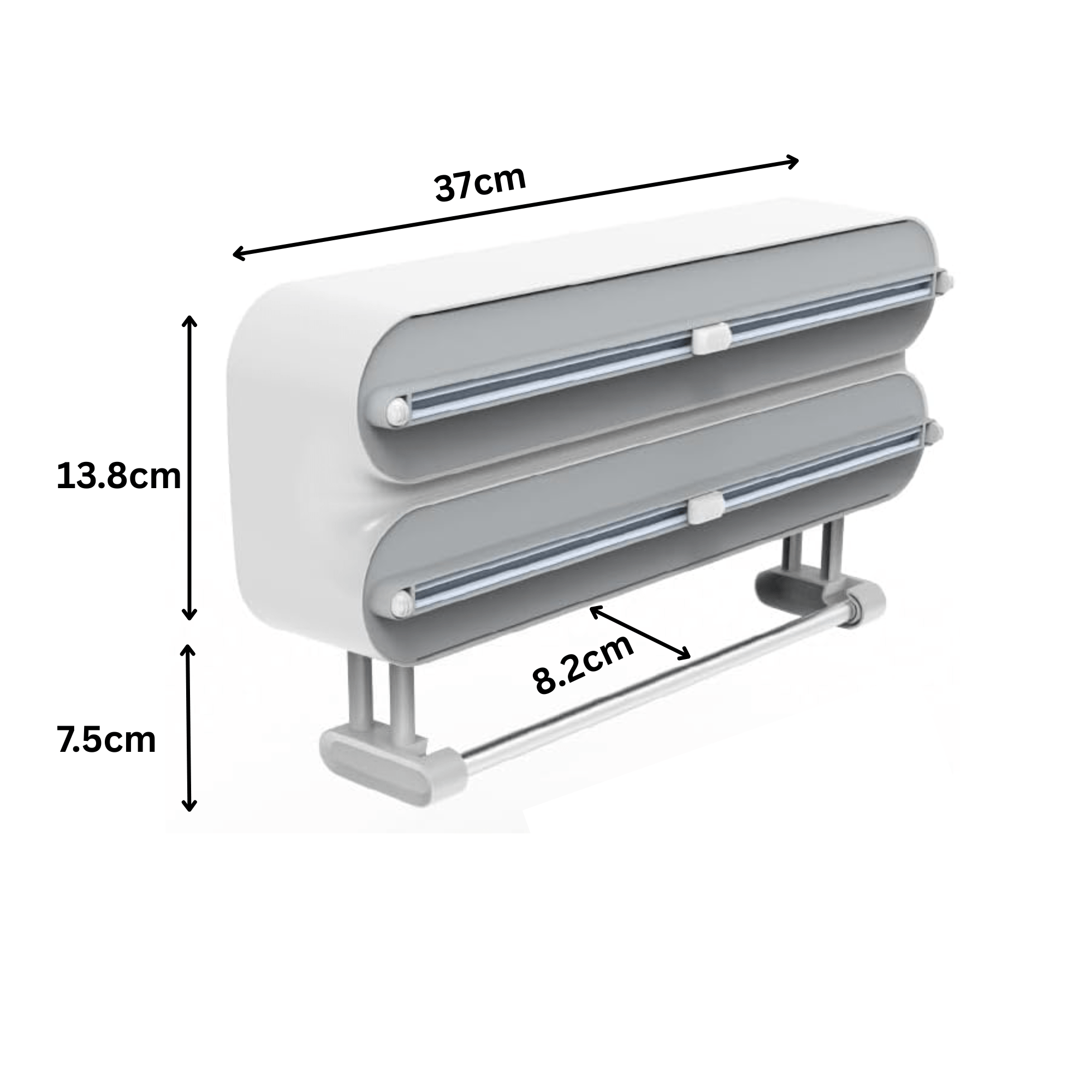 Multi-Functional 3-in-1 Kitchen Wrap Dispenser with Cutter