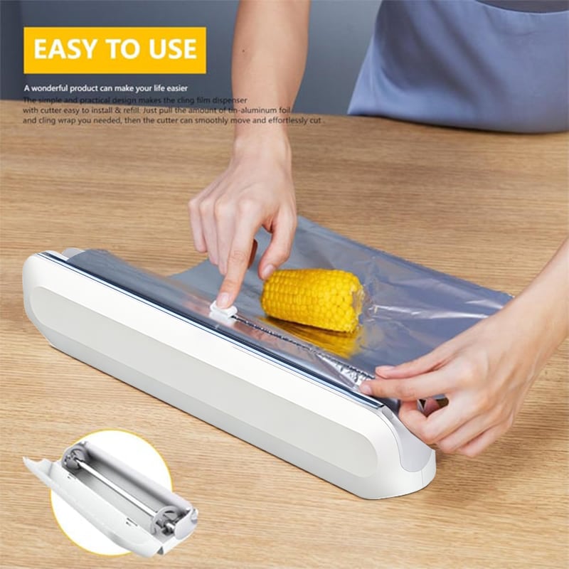Aluminum Foil & Plastic Wrap Dispenser with Cutter