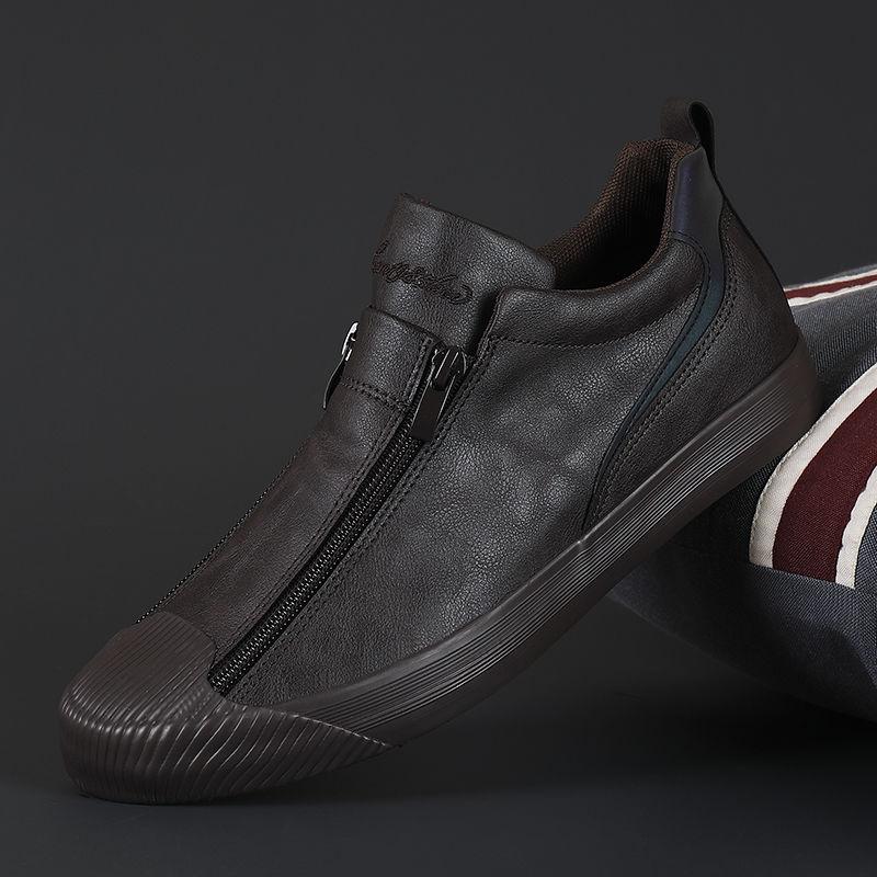  2026 Bestseller Men's Zipper Leather Flats