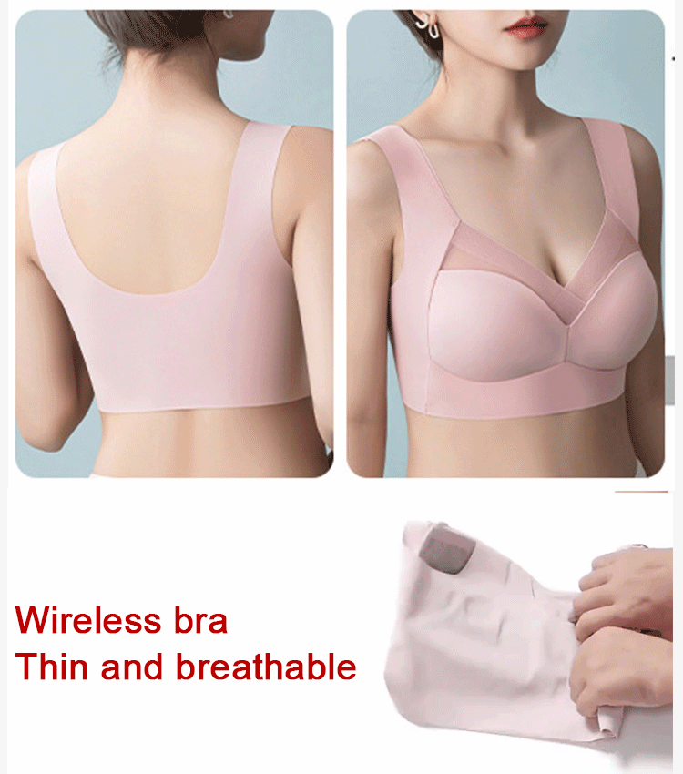 🔥Last Day Buy 1 Get 2 Free(Add 3 To The Cart)🔥-🔥Seamless Wireless Bras for Women Mesh Comfortable Padded Back Smoothing Bra