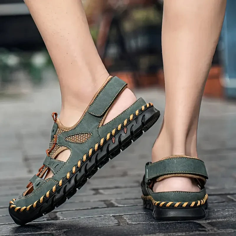 Early Summer Kickoff -50% OFF🎁 Closed-Toe Orthopedic Slip-on Shoes, Outdoor Leather Sandals