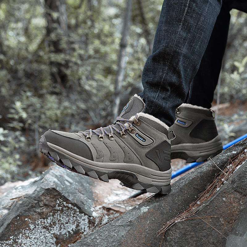 MEN'S WIDE FOOT COMFORT SPORT HIKING SHOES WITH ARCH SUPPORT AND SHOCK ABSORPTION