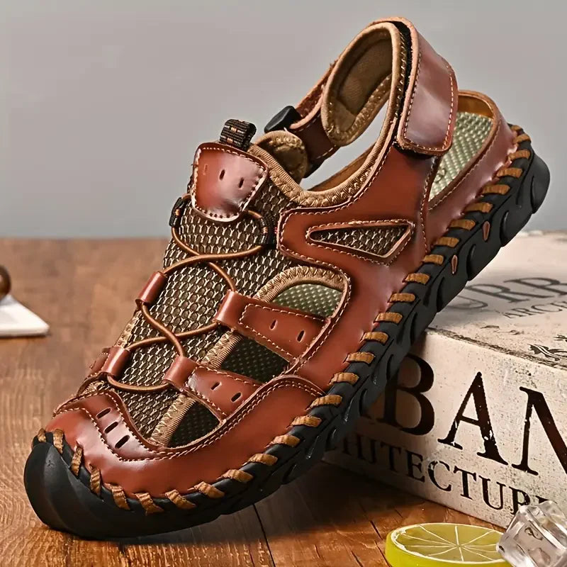 Early Summer Kickoff -50% OFF🎁 Closed-Toe Orthopedic Slip-on Shoes, Outdoor Leather Sandals