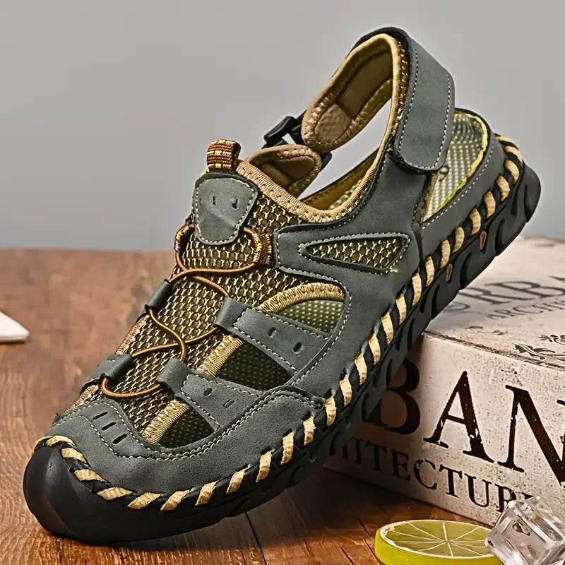 Early Summer Kickoff -50% OFF🎁 Closed-Toe Orthopedic Slip-on Shoes, Outdoor Leather Sandals