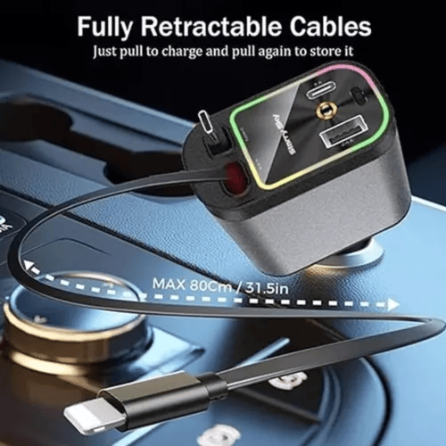 120W 4-in-1 Car Phone Charger with Starlight