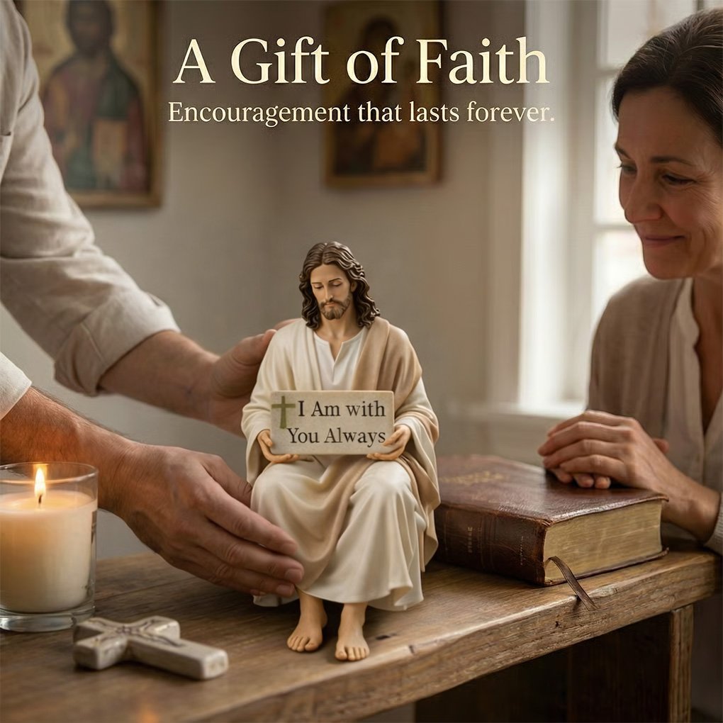 ✨Handcrafted Jesus Figurine✝️Serene Desk Companion🙏