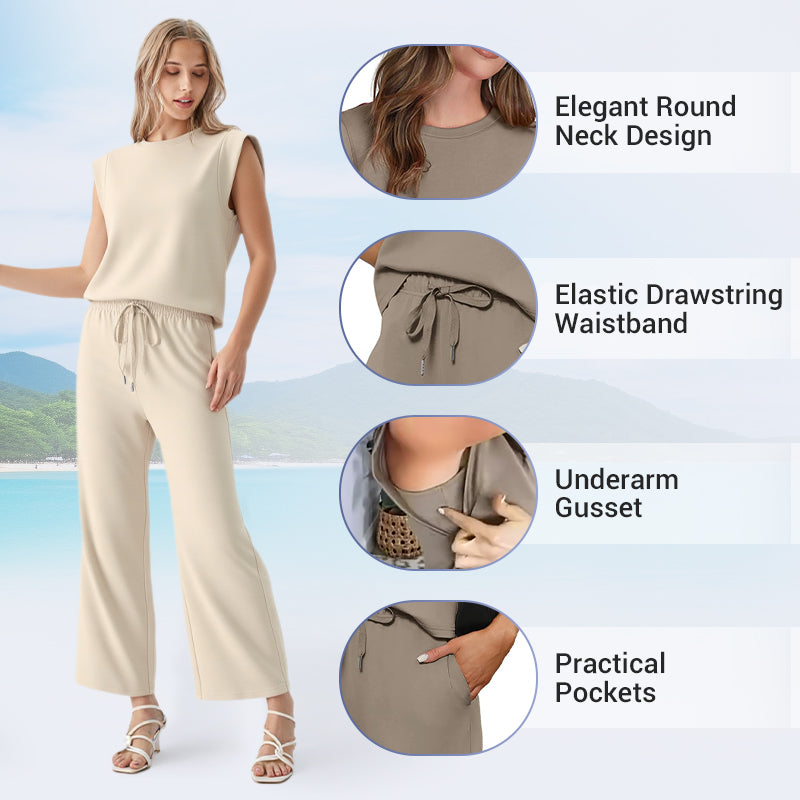 💕2025 Hot Sale 49% OFF🔥2025 New Women's  Sleeveless Top & Wide-Leg Pants 2-Piece Set
