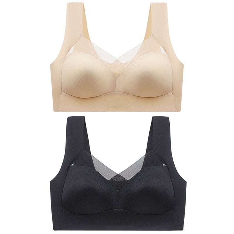 🔥Last Day Buy 1 Get 2 Free(Add 3 To The Cart)🔥-🔥Seamless Wireless Bras for Women Mesh Comfortable Padded Back Smoothing Bra