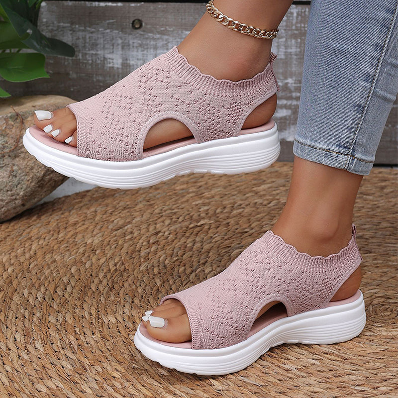 ⏳LAST DAY SALE ONLY ＄32.99!!🔥🔥Women's Breathable Knit Platform Sandals