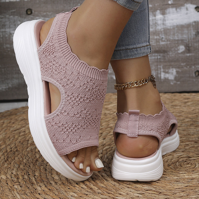 ⏳LAST DAY SALE ONLY ＄32.99!!🔥🔥Women's Breathable Knit Platform Sandals
