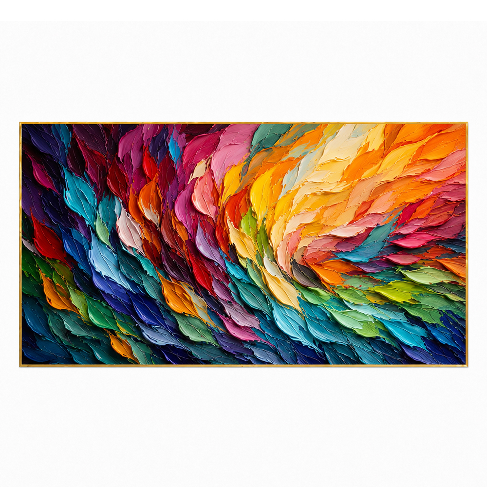 Texture Painting Art – Vibrant Color Swirl Abstract