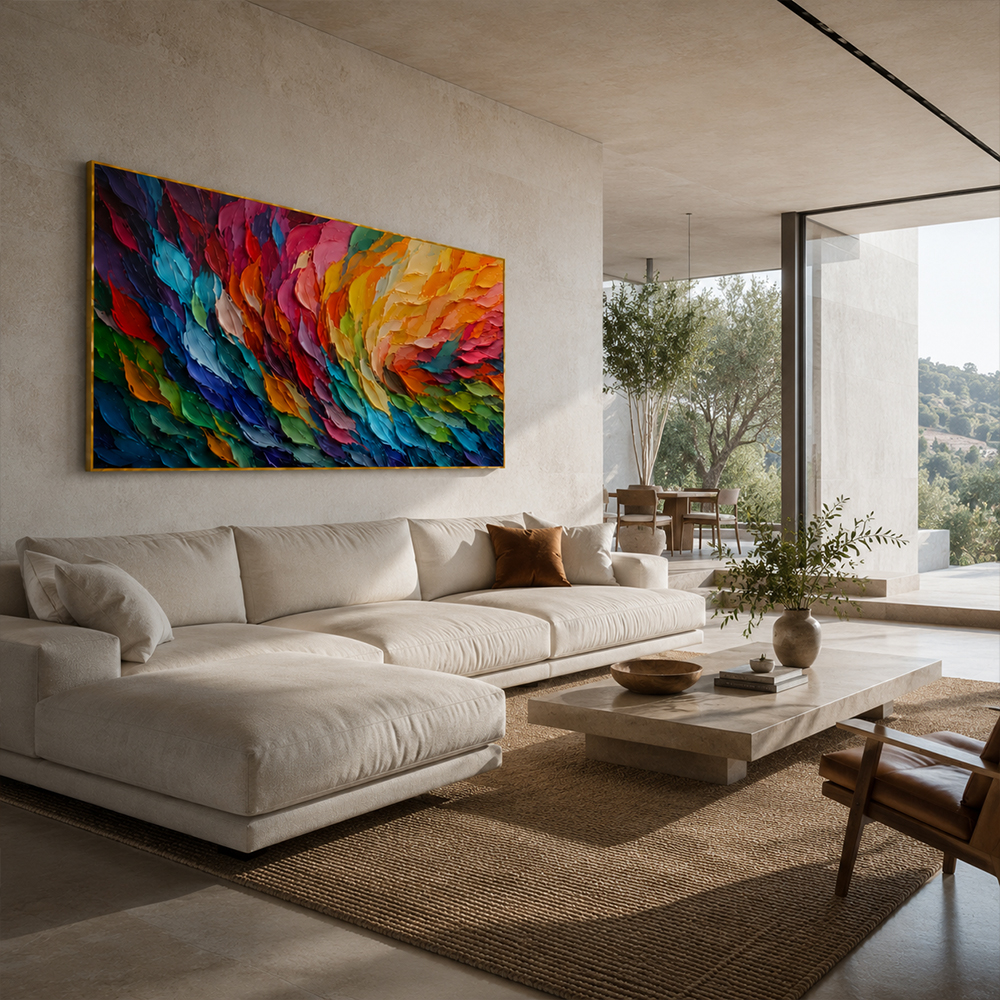 Texture Painting Art – Vibrant Color Swirl Abstract